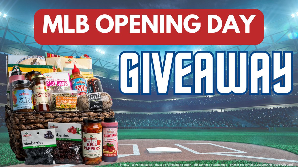 One day away from @mlb Opening Day! 👏🎉⏳️

We're celebrating with an #OpeningDay giveaway! Enter below for your chance to win a #MelissasProduce prize pack! 🎁⬇️

⚾️ Share &amp; like this post
⚾️ Reply with your favorite #mlb team
⚾️ Tag a friend!

#giveaway