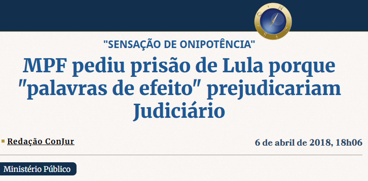 JAMAIS ESQUEÇA que em 2018 o Sergio Moro mandou prender o Lula porque "suas palavras de efeito prejudicam o poder judiciário". Consta na decisão da prisão dele!!

Em 2025 Bolsonaro segue MENTINDO, com amplo espaço na imprensa e usando máquina de fake-news!

BOLSONARO PRESO JÁ!!!