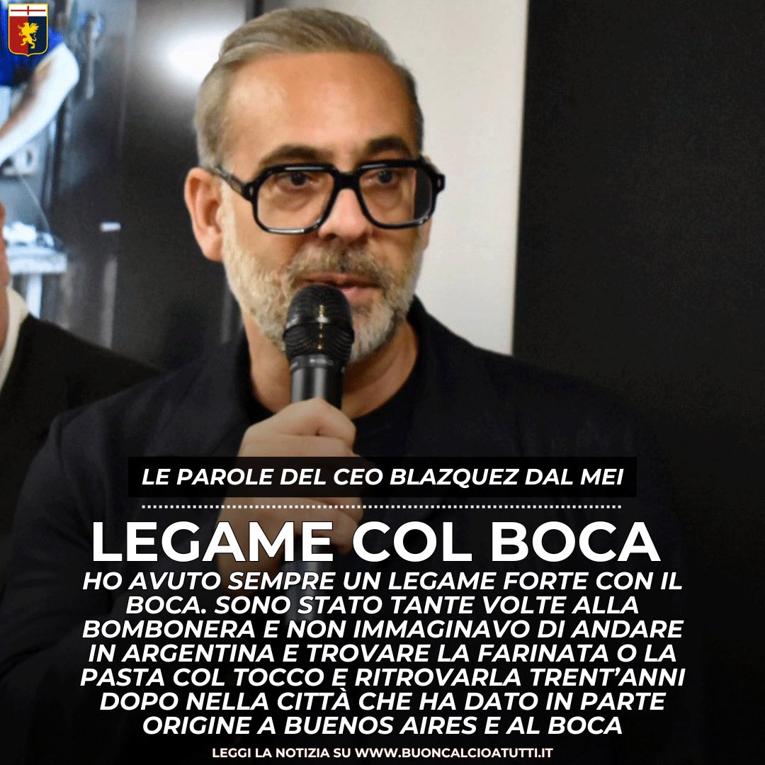 buoncalcio's tweet photo. 🗯️👉🏻🆕👕🟡🔵
👉🏻 Le dichiarazioni integrali su https://t.co/dHSxOJ8k16
➡️ #Genoa #Blazquez #SerieA #Boca https://t.co/dlG3huThwz