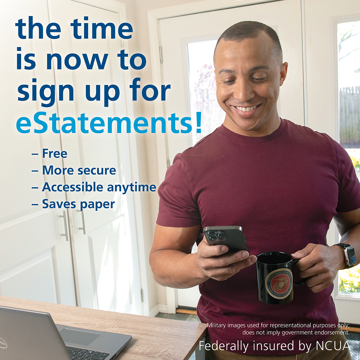 Simplify your life with free eStatements with TFCU. It’s as easy as 1-2-3. 
1. Simply log in or sign up for online and mobile banking.
2. Choose “eStatements” in the menu.
3. Follow the prompts and you’re in! 

For more details, visit tinkerfcu.org/services/onlin….