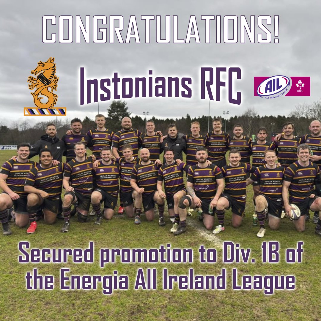 BF Sports Analysis (@bfsportanalysis) on Twitter photo ✨Congrats ✨to analysis clients <a href="/InstoniansRugby/">Instonians Rugby</a> on securing promotion to division 1B of the #EnergiaAIL 👊 ✨Congrats ✨to analysis clients <a href="/InstoniansRugby/">Instonians Rugby</a> on securing promotion to division 1B of the #EnergiaAIL 👊