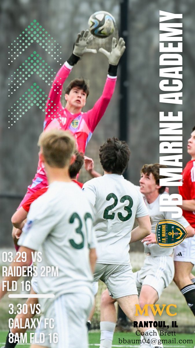 Academy boys head out to Rantoul Sports Complex this weekend for MWC league games. 
@jbmarinesc