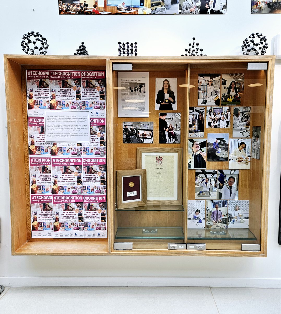 For our first #Techognition post of the day, here’s a picture showcasing the amazing <a href="/TonbridgeUK/">Tonbridge School</a> technical team and our #technician display in the Barton Science Centre!