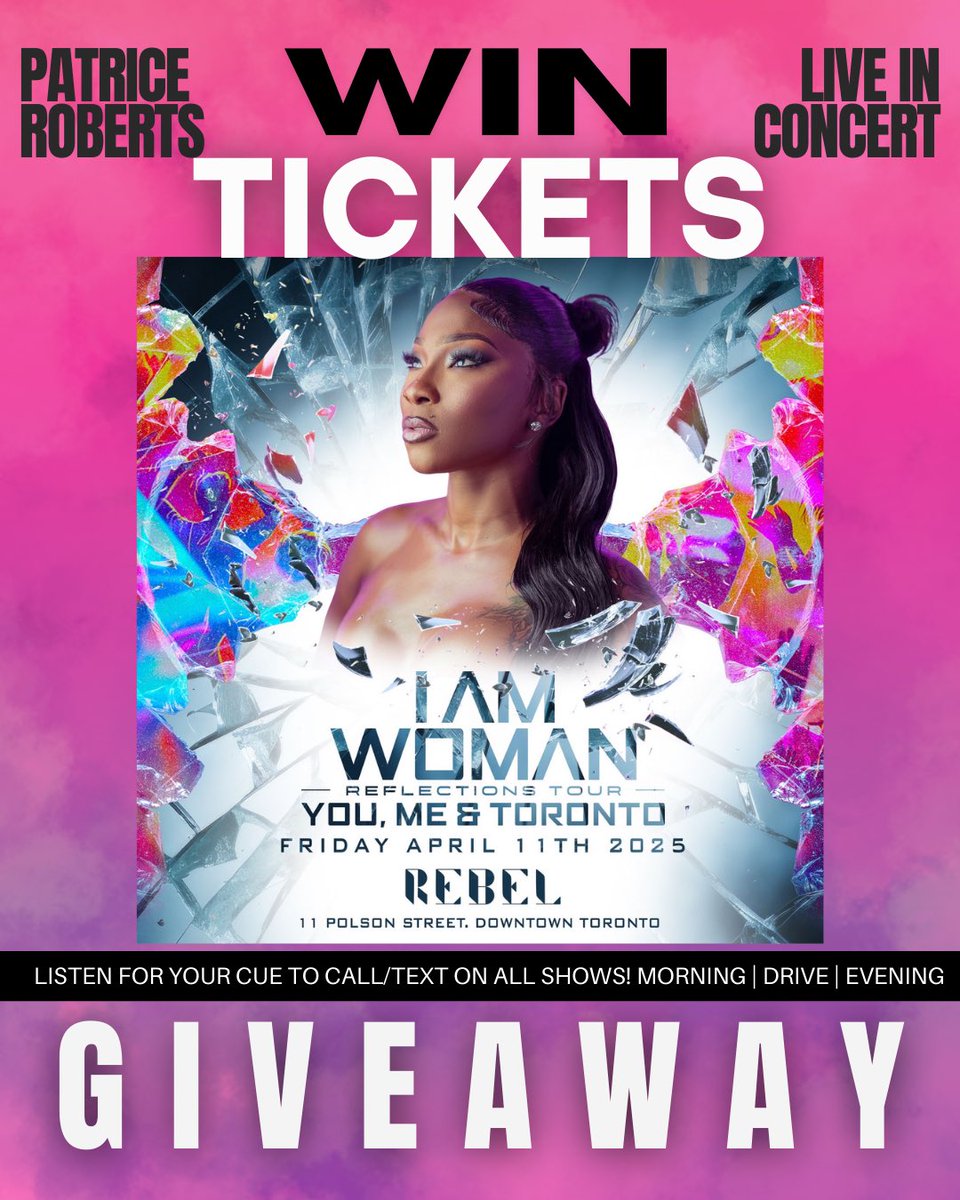 We hope you’re locked in because this is a giveaway you don’t want to miss! Tickets to see Patrice Roberts perform LIVE in Toronto !! 

Vibes! Vibes! Vibes! 

#flow987fm