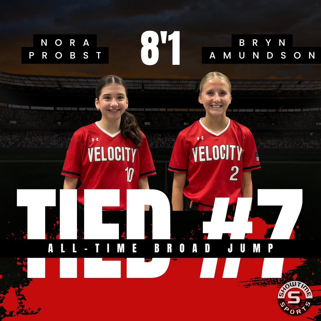 Showtime Sports (@showtimesports1) on Twitter photo The all-time records from our Velocity Private Showcase ID just keep coming! Bryn Amundson (2027 - Wrightstown) and Nora Probst (2028 - Fox Valley Lutheran) are in the broad jump record book! They both jumped 97 inches! Awesome job <a href="/AmundsonBr882/">Bryn Amundson</a> <a href="/Nora_Probst/">Nora Probst</a> The all-time records from our Velocity Private Showcase ID just keep coming! Bryn Amundson (2027 - Wrightstown) and Nora Probst (2028 - Fox Valley Lutheran) are in the broad jump record book! They both jumped 97 inches! Awesome job <a href="/AmundsonBr882/">Bryn Amundson</a> <a href="/Nora_Probst/">Nora Probst</a>