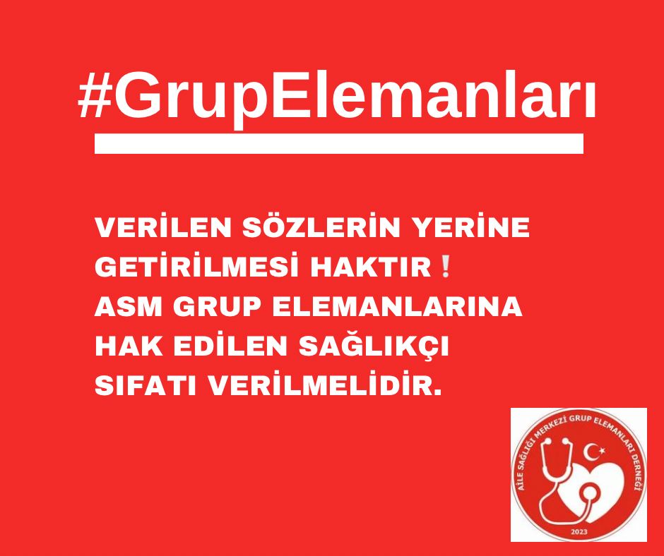Aile Sağlığı Merkezi grup elemanlarının yükü ağır hakları ise çoğu zaman ihmal ediliyor sağlık sisteminin güçlü olması için çalışanların hakları korunmalı

#İşverenBakanlıktır