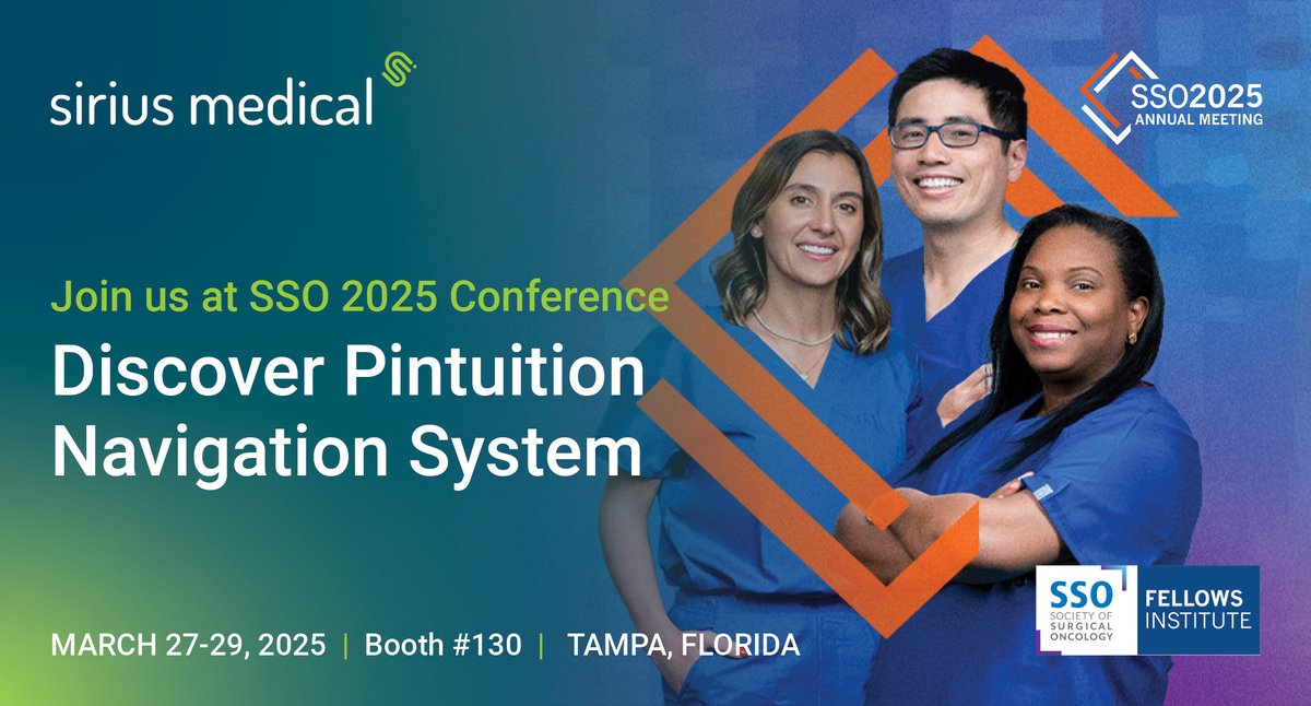 Join us at #SSO2025 in beautiful Tampa, Florida!

Experience the precision of #Pintuition Surgical Marker Navigation — and know exactly when you're aligned above the marker with TargetLOC. Learn how Pintuition can support you in oncoplastic, axilla, and melanoma surgeries.

Visit