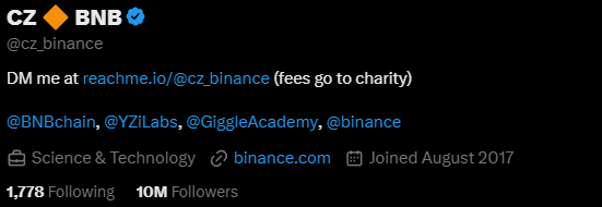 reachme is new company of CZ for sure. It's a new business and cz is the first user. Obv it's his business  0x7a3700E500D4f5667F846Ec5e0c180DABD080AcA