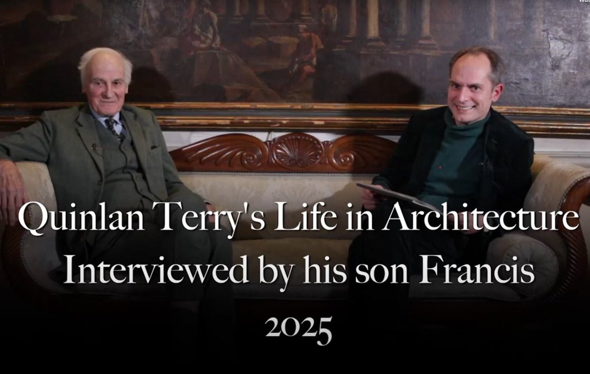 This video is an interview between Francis and his father Quinlan Terry CBE, discussing the many unforgettable moments in his highly successful sixty-year career in classical architecture. Follow link ftanda.co.uk/thoughts/quinl…