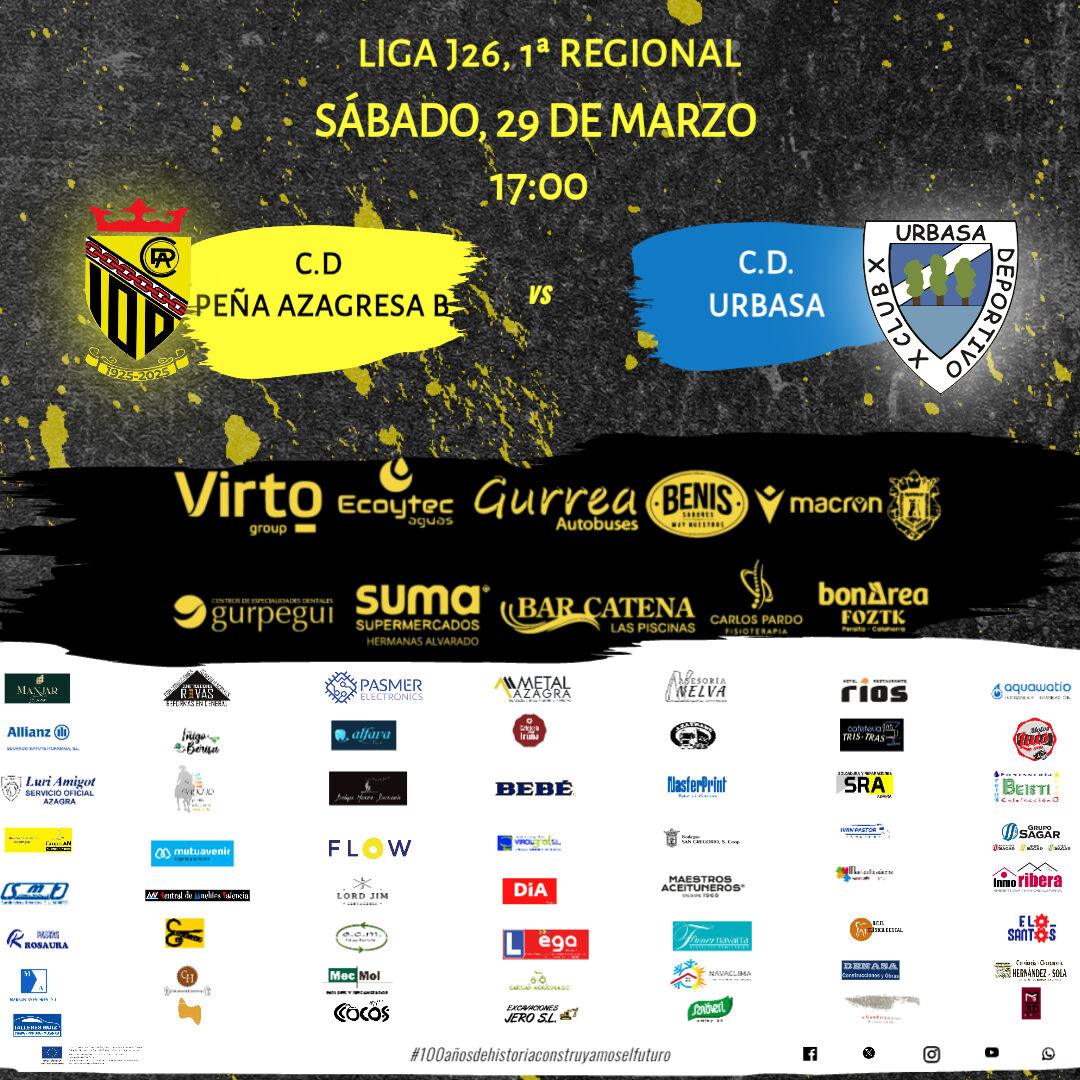 #REGIONAL. No hay quinto malo? ...

📅 Sábado, 29 de Marzo  vs <a href="/cdurbasa/">C.D. Urbasa</a>

🕠 17:00 horas

🏟️ Miguel Sola

Aúpa Peña!!

#100añosdehistoriaconstruyamoselfuturo