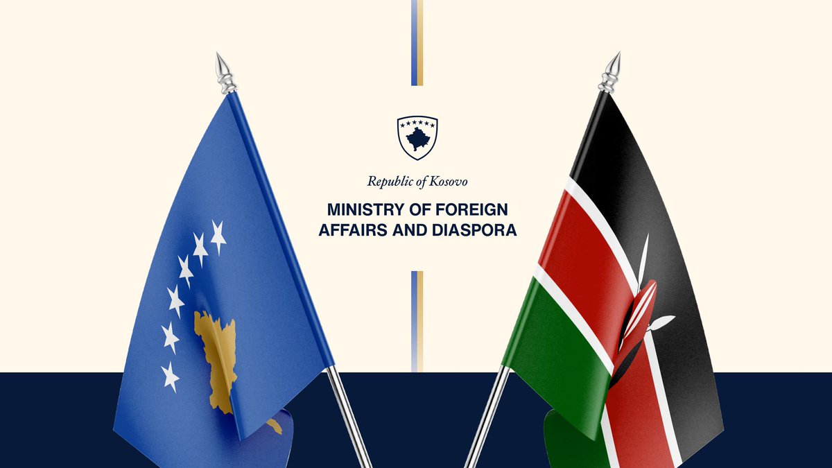 26/3/2025 - a new chapter in our international relations! 🇽🇰🤝🇰🇪

We welcome Kenya’s decision to recognize the Republic of Kosova. This is a key step in strengthening our bilateral cooperation and friendship.

Grateful to all who made this possible.

Asante Jamhuri ya Kenya!
