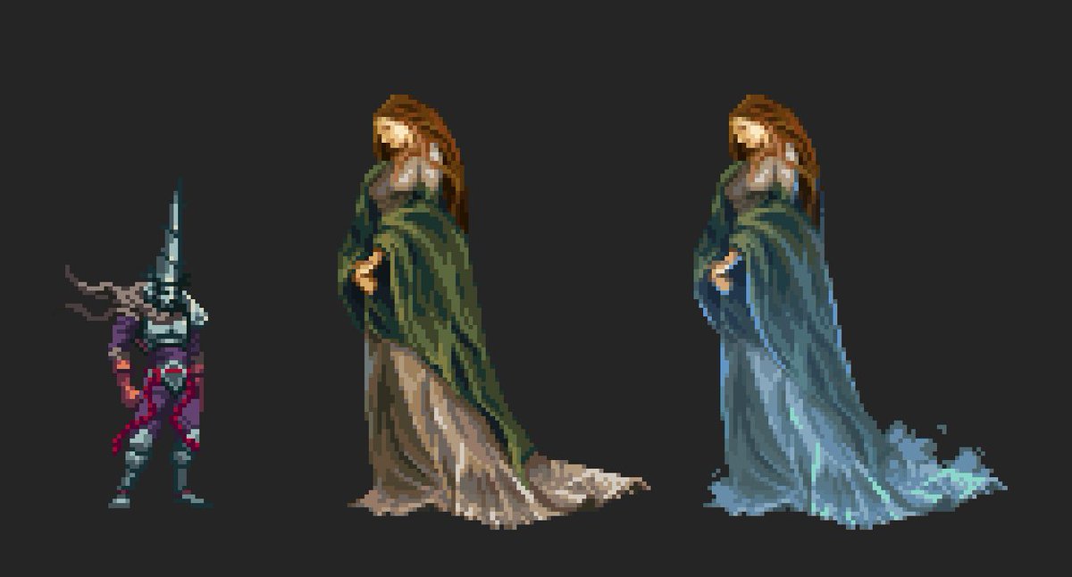 NerkinPixel's tweet image. Anunciada - NPC, pixel art for Blasphemous II #blasphemous2 #pixelart #ドット絵