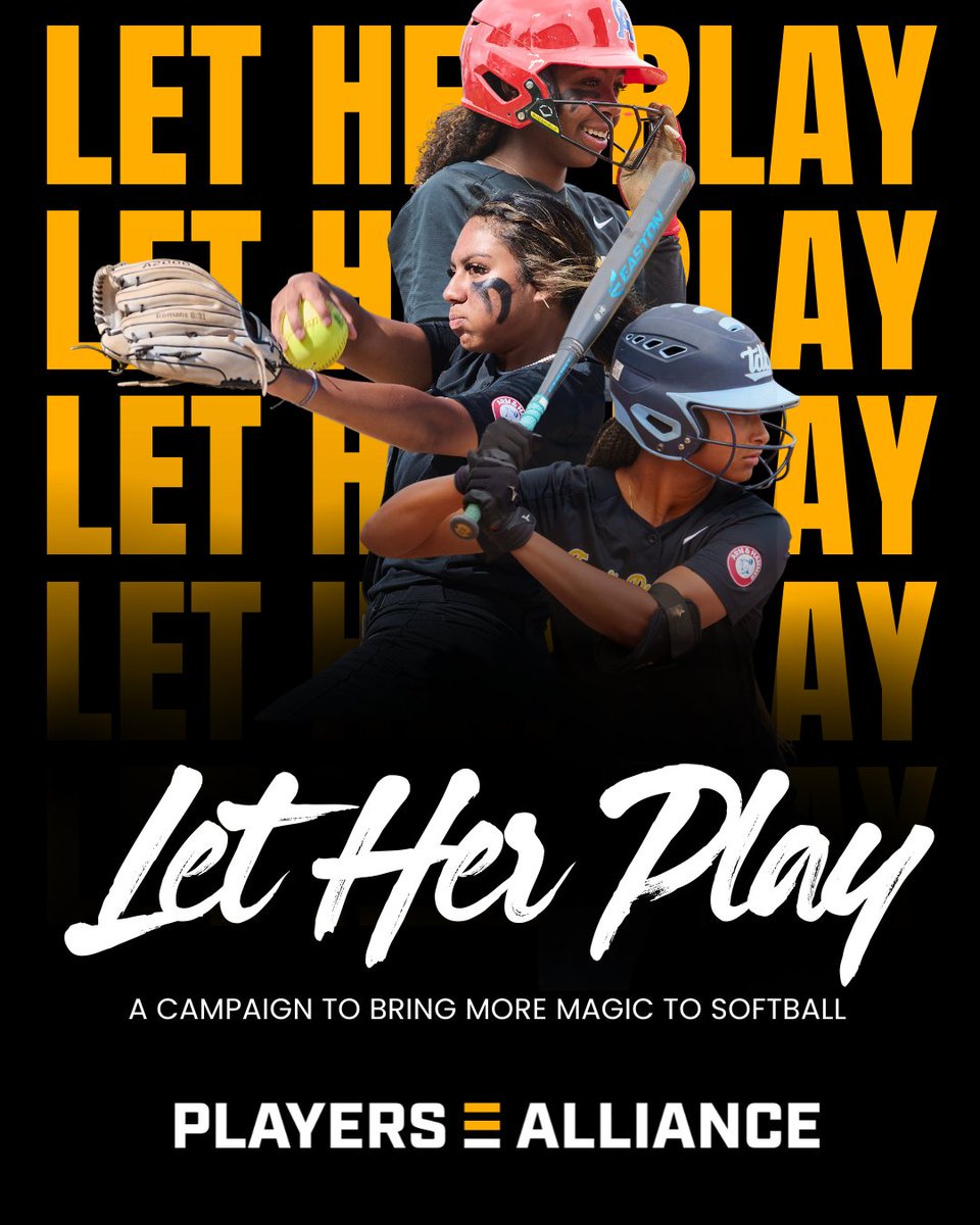 This #WomensHistoryMonth, we’re making space for HER. ⚡ Too many girls are priced out of softball—it’s time to change that. Join The Players Alliance to bring more magic to the game. Let Her Play. 💜⚾ 
Give today: give.playersalliance.org/campaign/67599…