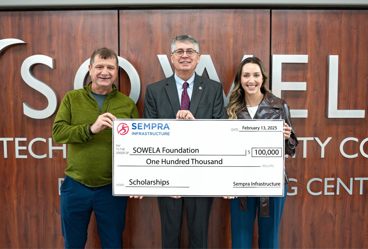 We continue to champion academic efforts in our communities to support future generations with the tools and skills necessary to build a better world. 

We recently invested $100,000 with the SOWELA Foundation to support student scholarships in industrial programs to help expand