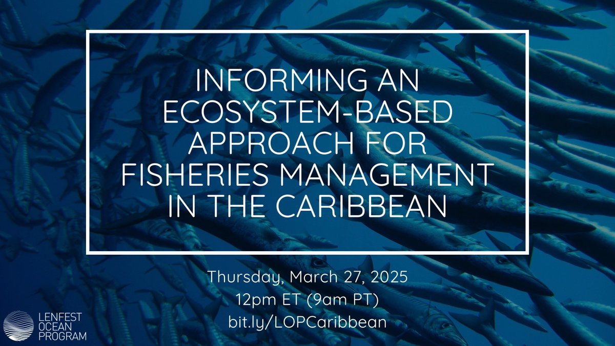 Don't miss our webinar "Informing an ecosystem-based approach for fisheries management in the Caribbean" tomorrow at 12pm ET! Register Here: us02web.zoom.us/webinar/regist…
