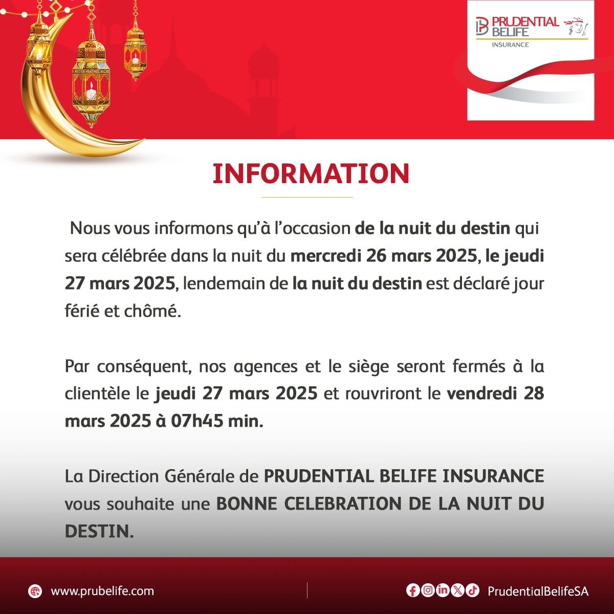 COMMUNIQUÉ 

#nuitdudestin