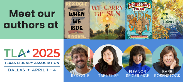 Here's our #txla25 schedule! Come meet <a href="/RexOgle/">Rex Ogle</a>, @taekeller24, Eleanor Spicer Rice, and Barb Rosenstock!  createsend.com/t/y-7B372F3EEA…