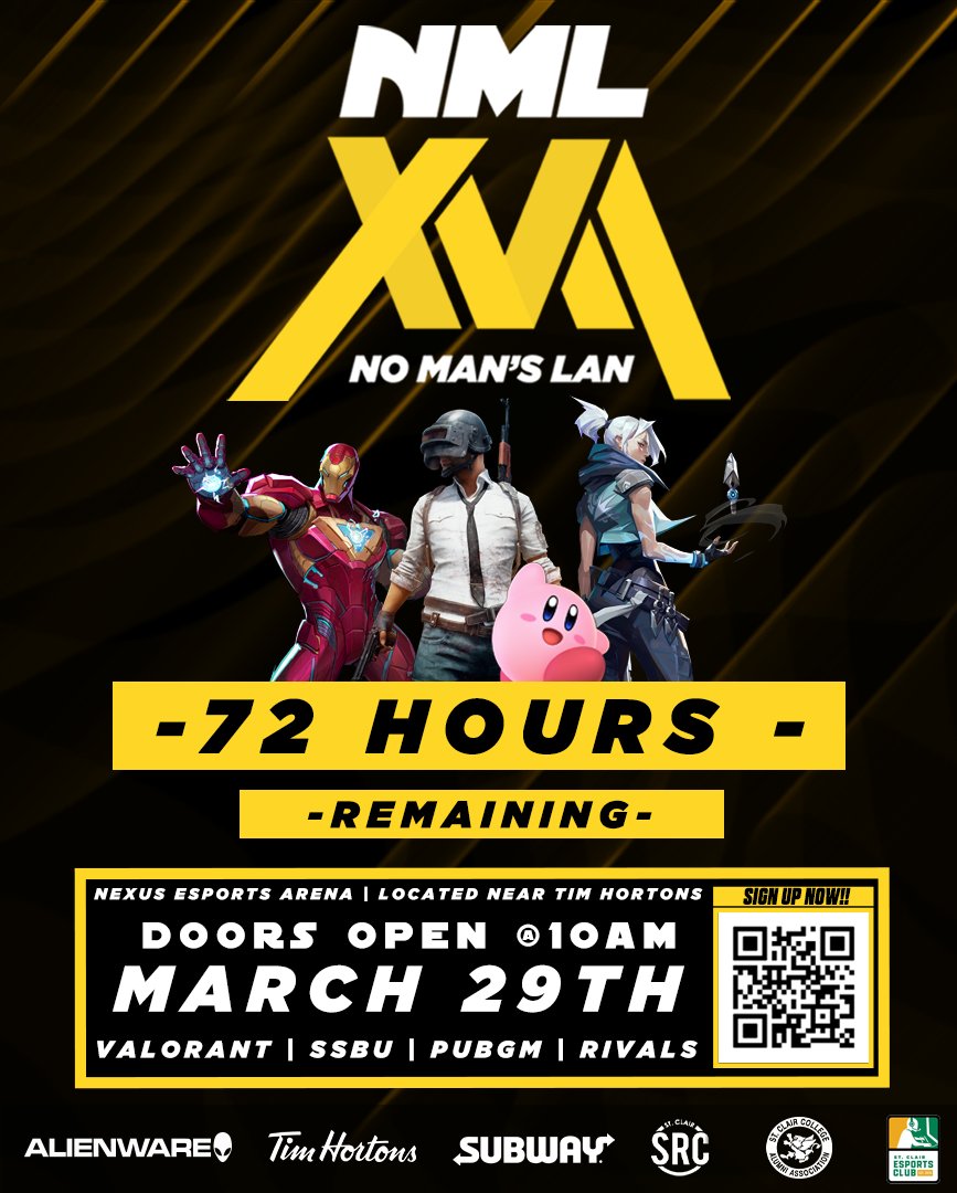 The countdown is ON! ⏳ Get ready! No Man's LAN XVII kicks off in just 72 hours on March 29th! 

Register now👉🔗 start.gg/nomanslan17  
#NML2025