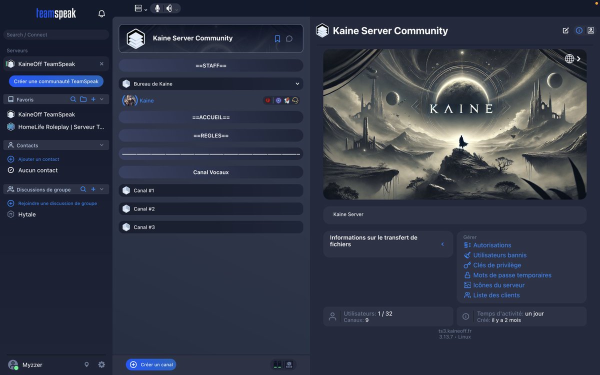 Retour dans les années 2012 avec Teamspeak ! 
Tellement de souvenirs ! 😂