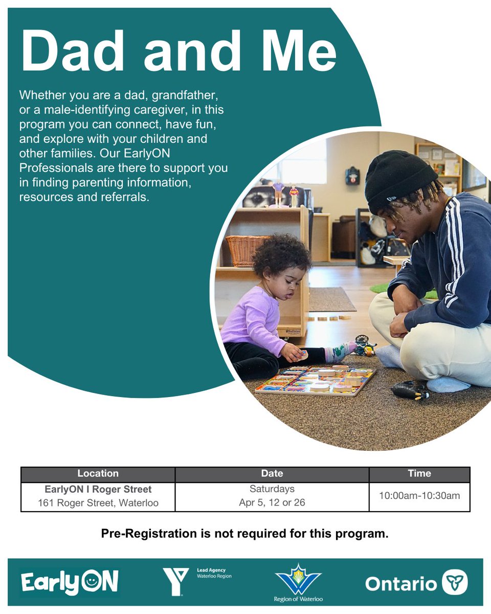 Whether you are a #dad, #grandfather, or #caregivers that identify as men, in this program you can connect, have fun, and explore with your #children and other families.