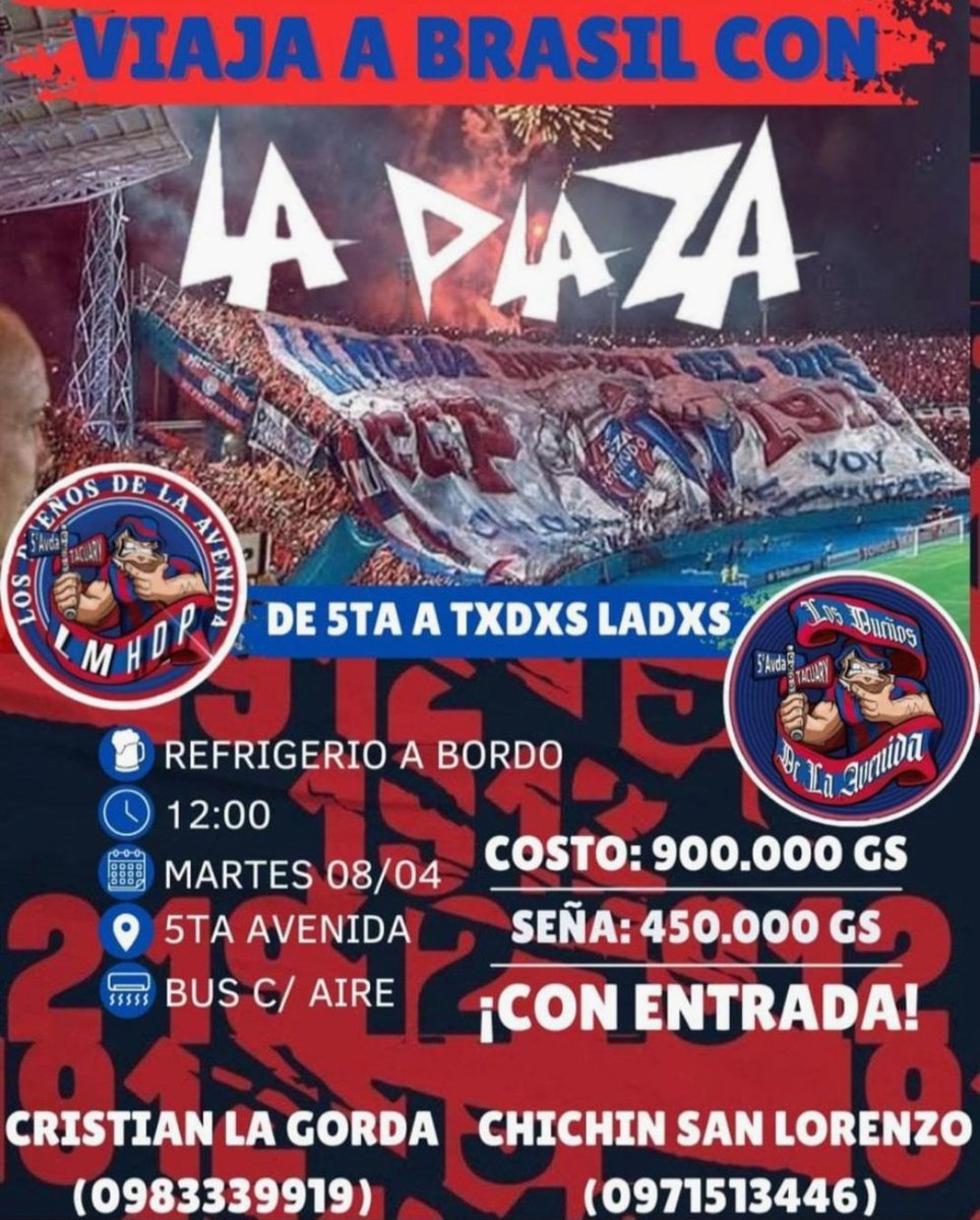 VIAJÁ CON LA PLAZA A 🇧🇷 🔵🔴🚍