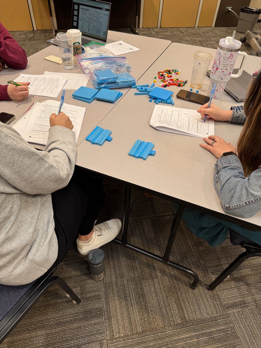 IrvineMathProj's tweet image. Dedicated 4th-grade teachers in Banning are engaging in professional development to enhance division instruction using base-10 blocks and unit cubes. Strengthening math instruction one block at a time! #MathEducation #HandsOnLearning #TeachersRock