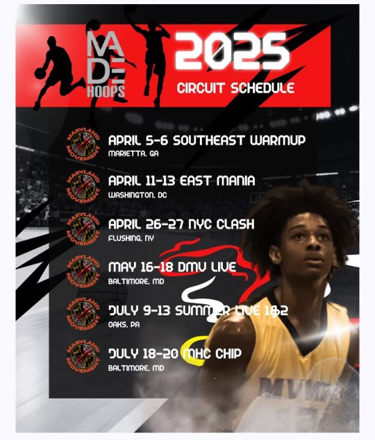 Spring/Summer AAU schedule