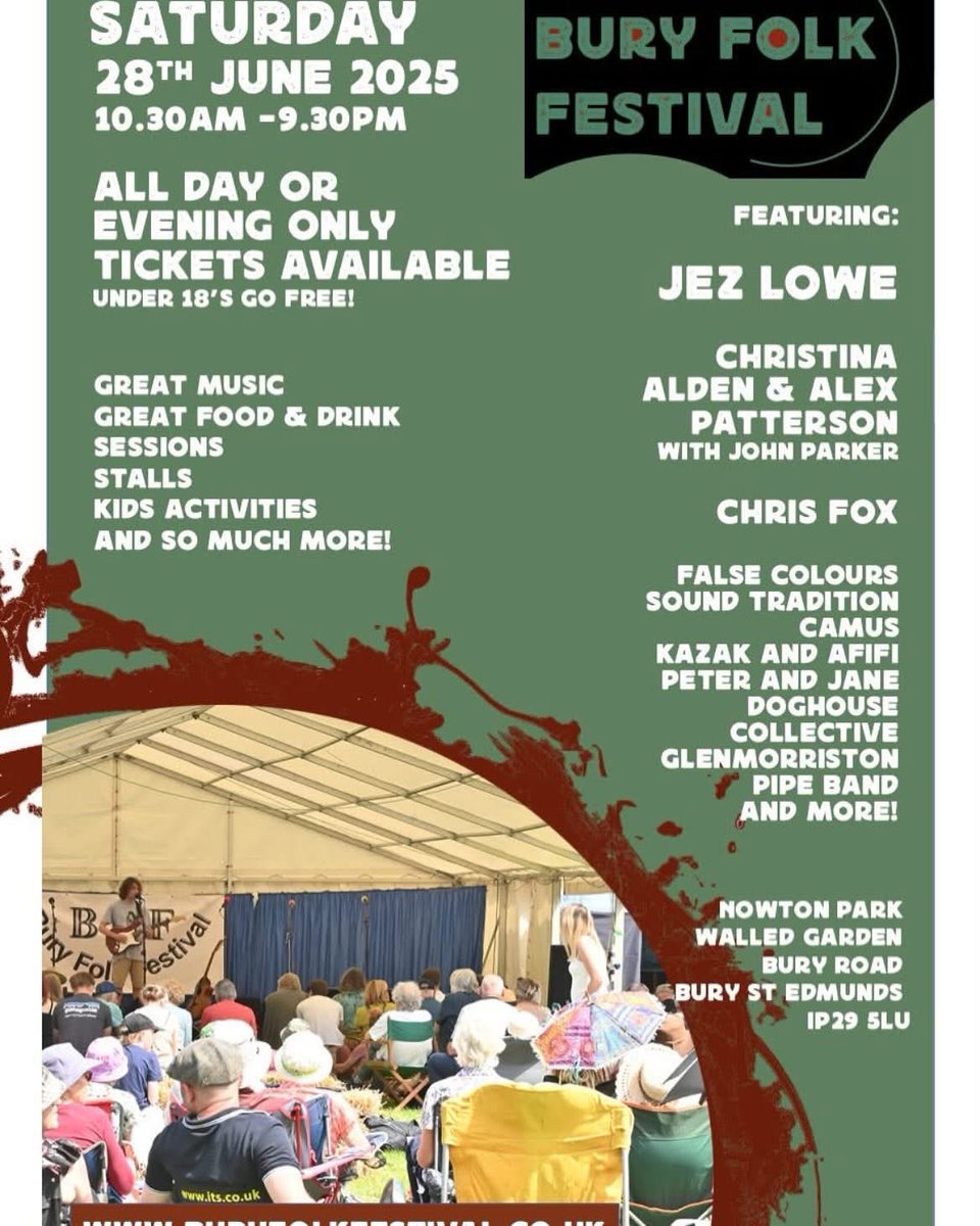 Here’s the official poster for the Bury Folk Festival - very pleased to be playing. See you there!