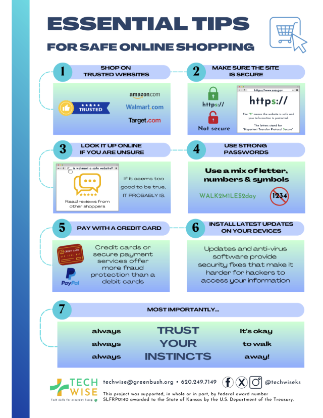 TechWiseKS's tweet image. 🛒 Shopping online? Stay safe with these quick tips!

✅ Stick to trusted sites
🔒 Look for HTTPS
🔍 Research before buying
🔑 Use strong passwords
💳 Pay with a credit card
🛡️ Keep your devices updated
🧠 Most importantly—TRUST YOUR INSTINCTS