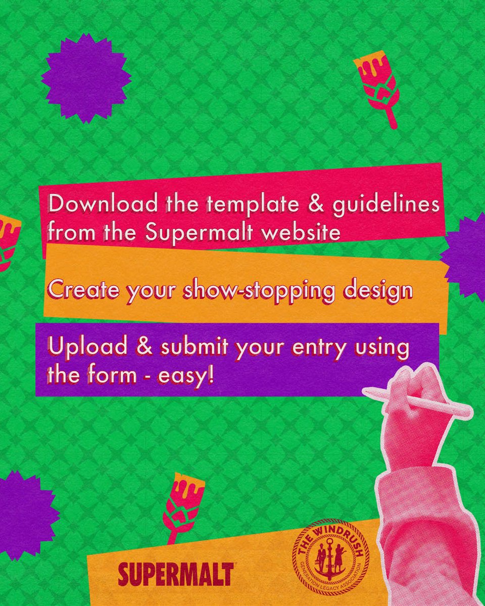 Design our next iconic 500ml can in three simple steps: 

Download the template &amp; guidelines from the Supermalt website 💻
Create your show-stopping design 🎨
Upload &amp; submit your entry using the form 🚀

Tap the link in bio to get started!

#Supermalt #WGLA #DesignYourCan