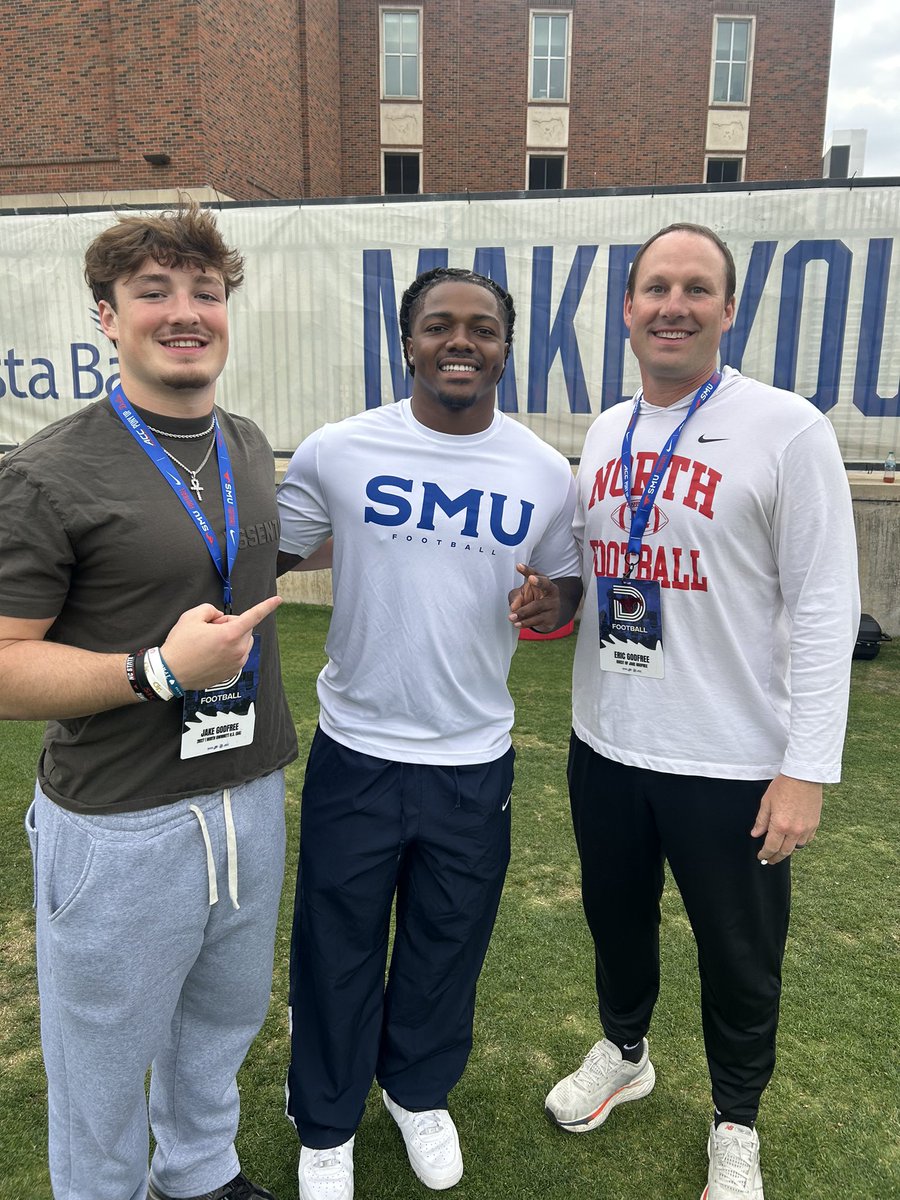 Jake Godfree (@jakegodfree) on Twitter photo Had an amazing visit at <a href="/SMUFB/">SMU Football</a>! <a href="/CoachMoCrum/">Maurice C. Crum Jr.</a> <a href="/Rivals/">Rivals</a> @On3Recruits <a href="/247Sports/">247Sports</a> <a href="/rhettlashlee/">Rhett Lashlee</a> Had an amazing visit at <a href="/SMUFB/">SMU Football</a>! <a href="/CoachMoCrum/">Maurice C. Crum Jr.</a> <a href="/Rivals/">Rivals</a> @On3Recruits <a href="/247Sports/">247Sports</a> <a href="/rhettlashlee/">Rhett Lashlee</a>