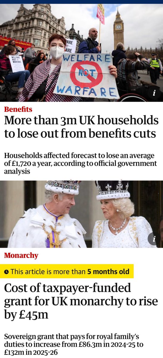 The half billion pound cost of the monarchy is about to jump by £45million. 3 million people will be £1720 worse off.