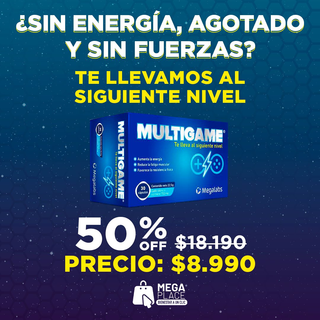 Es hora de subir de nivel con #MultiGame. ¡Energía, enfoquey rendimiento en cada cápsula!

🔥 AHORA con 50% de descuento. 🔥

📍 Disponible en nuestro ecommerce, #MegaPlace. ¡No te quedes sin el tuyo! 🎮⚡🔋

➡ bit.ly/MegaPlace

#MultiGamers #Videojuegos #Deporte #Fitness
