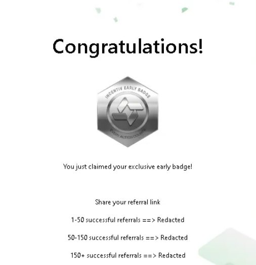 ChetanIngo82222's tweet image. Just completed a simple task and earned my early badge at @Incentiv_net! ✅

Don’t miss out—finish your tasks before the deadline to grab early access! #IncentiveNet
social.incentiv.net/?ref=345517