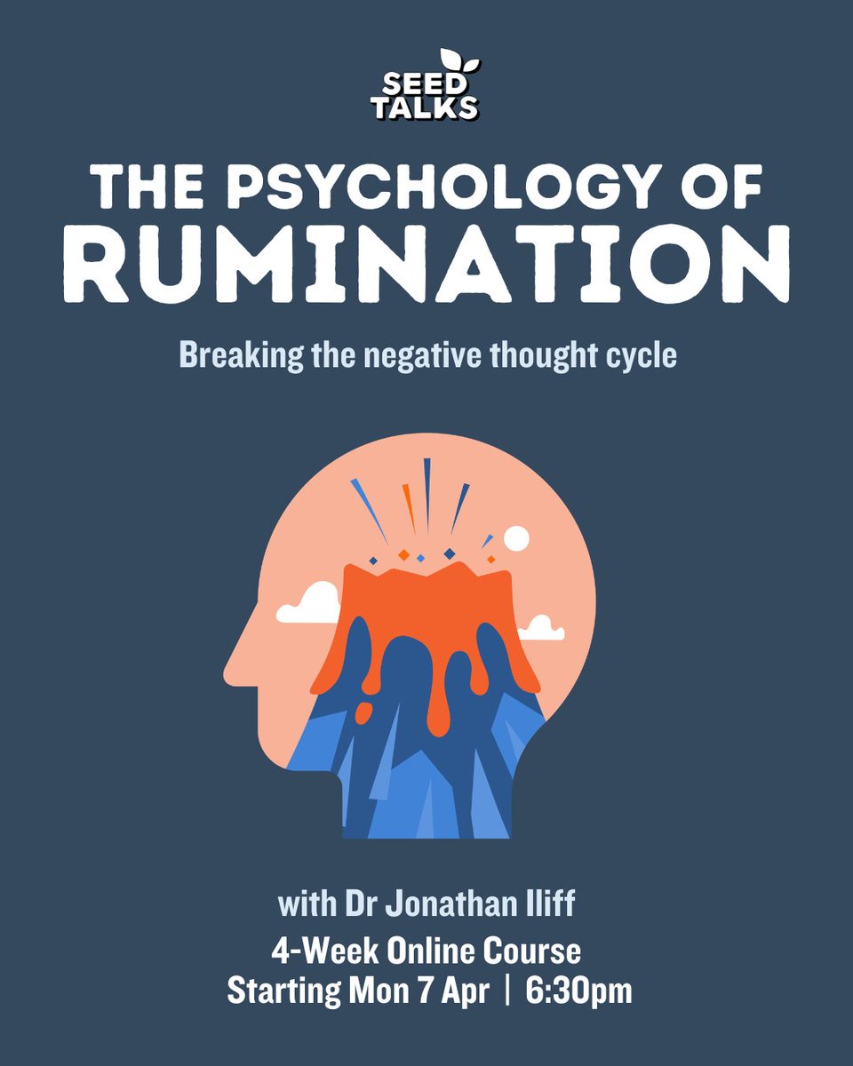 Rumination? No not when cows chew grass. Although that's totally a thing. 

It's that stuck merry-go-round of our own thoughts, and it can be helped. 

Check out our four week course with Seed to help to turn the vicious spiral into a virtuous spiral-staircase outta there.