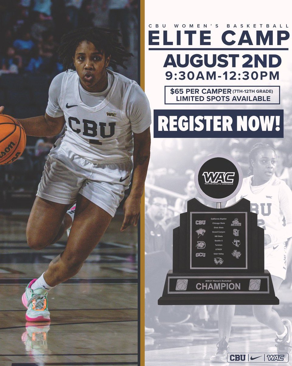 CBUwbb's tweet image. Elite camp is right around the corner! Sign up now below!
#LanceUp⚔️
cbuwomensbasketballcamp.totalcamps.com/About%20Us