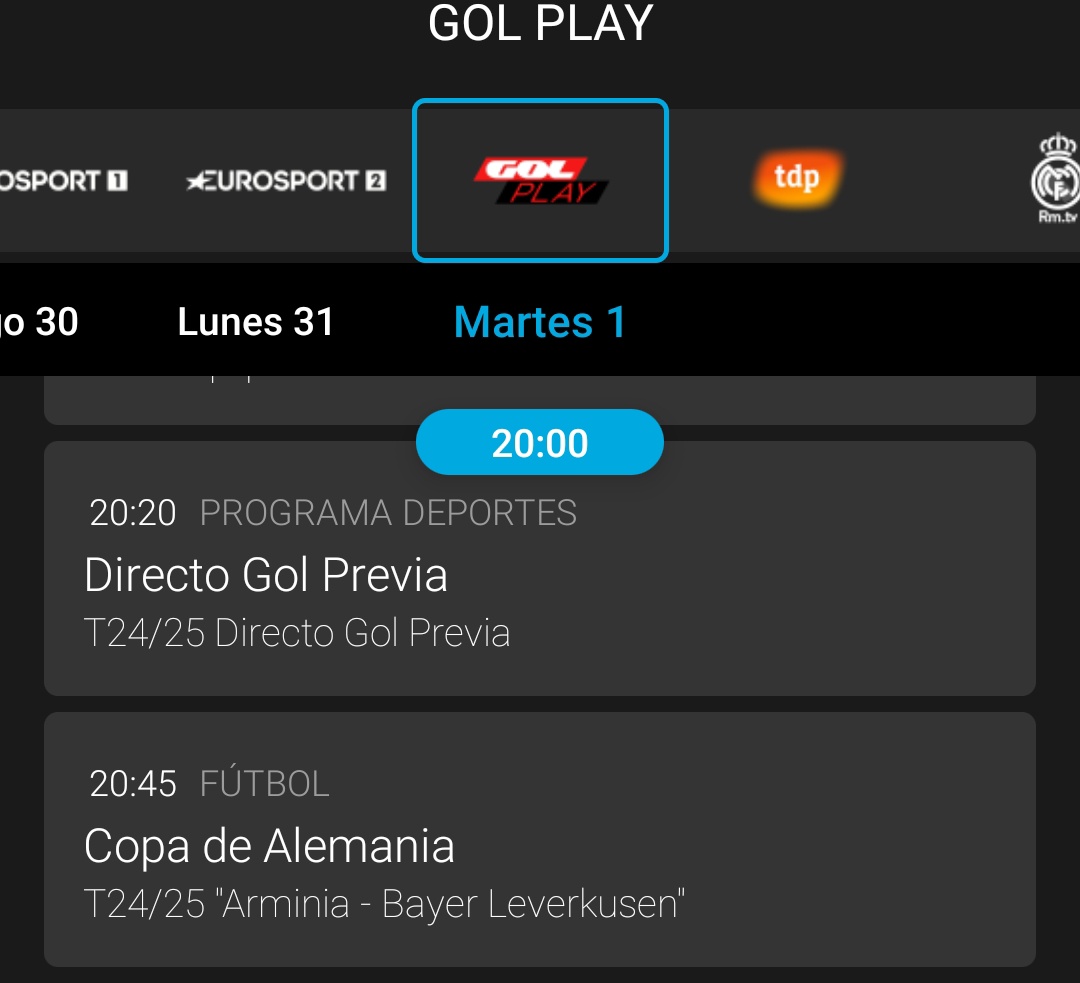 <a href="/MovistarPlus/">Movistar Plus+</a> Próximos partidos de la DFB POKAL 📺⚽🇩🇪, semifinales, para esta próxima semana y que serán emitidos en abierto por Golplay 👇🏻