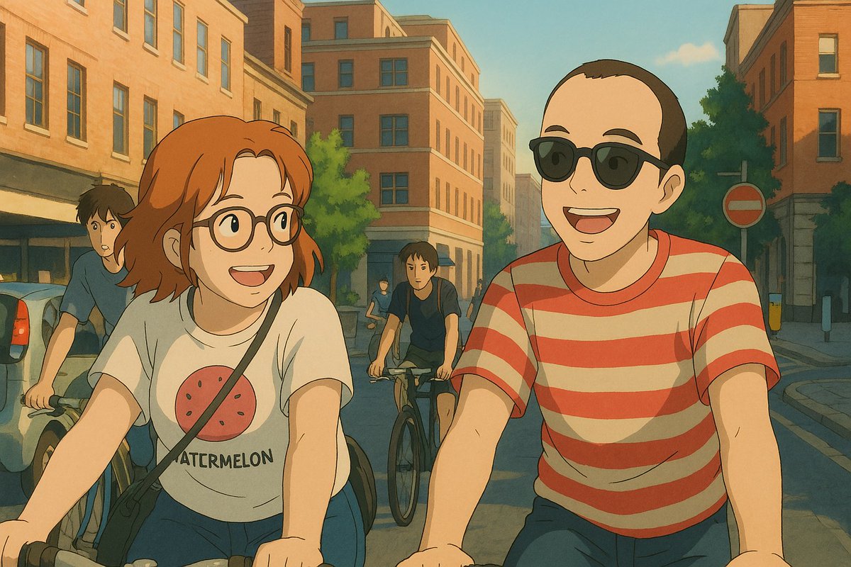 Jumping on the Ghibli-4o bandwagon with this Twitter cover photo from Critical Mass way back when. I tried generating a Bobs Burgers style of a holiday photo of girlfriend (one of her fave shows) but it wasn't nearly as aesthetic – the grain and texture on these ones is so nice.
