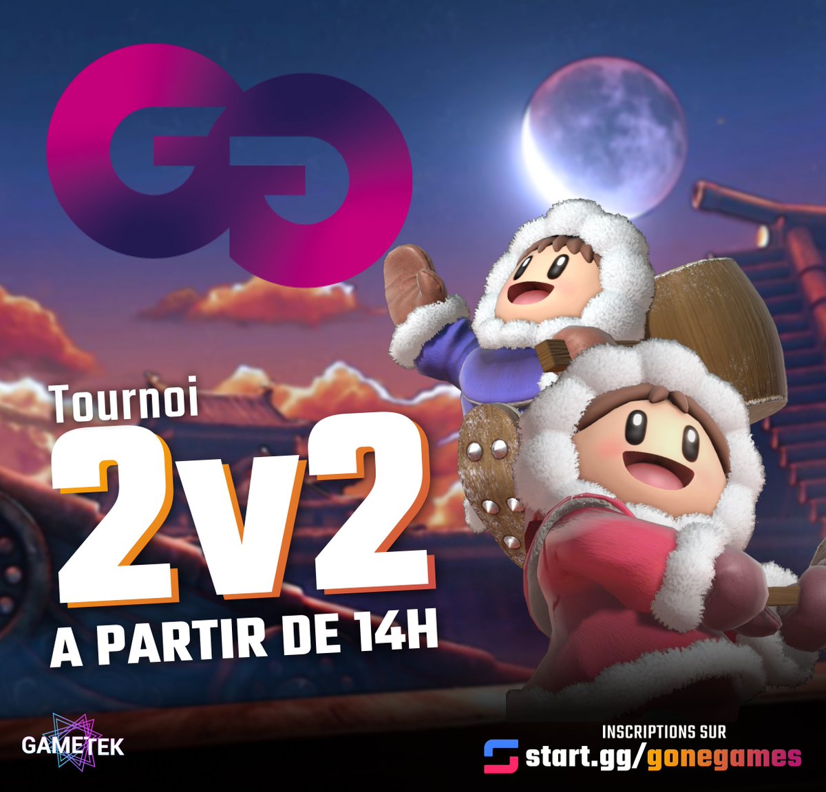Préparez vous à la bagarre!

Faire la bagarre en un contre un, c'est marrant. Mais le faire en équipe, C'EST MIEUX!!
Alors n'attendez plus venez tout casser avec votre mate!

Lien du tournoi: start.gg/gonegames