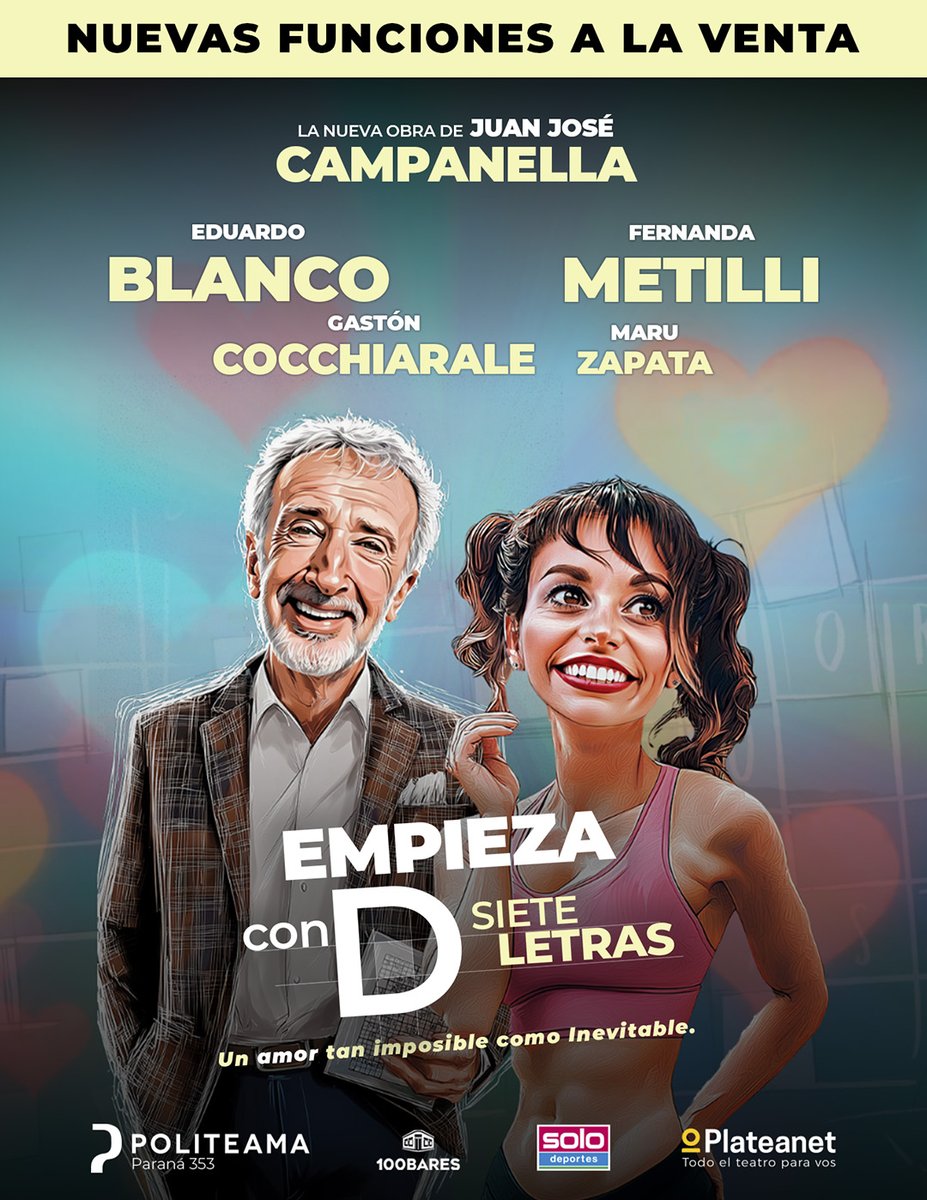 Teatro Politeama (@elpoliteama) on Twitter photo Ya están a la venta las nuevas funciones de EMPIEZA CON D, SIETE LETRAS, lo nuevo de <a href="/juancampanella/">Juan José Campanella</a>
Entradas en boletería o por @plateanet lnk.bio/elpoliteama Ya están a la venta las nuevas funciones de EMPIEZA CON D, SIETE LETRAS, lo nuevo de <a href="/juancampanella/">Juan José Campanella</a>
Entradas en boletería o por @plateanet lnk.bio/elpoliteama