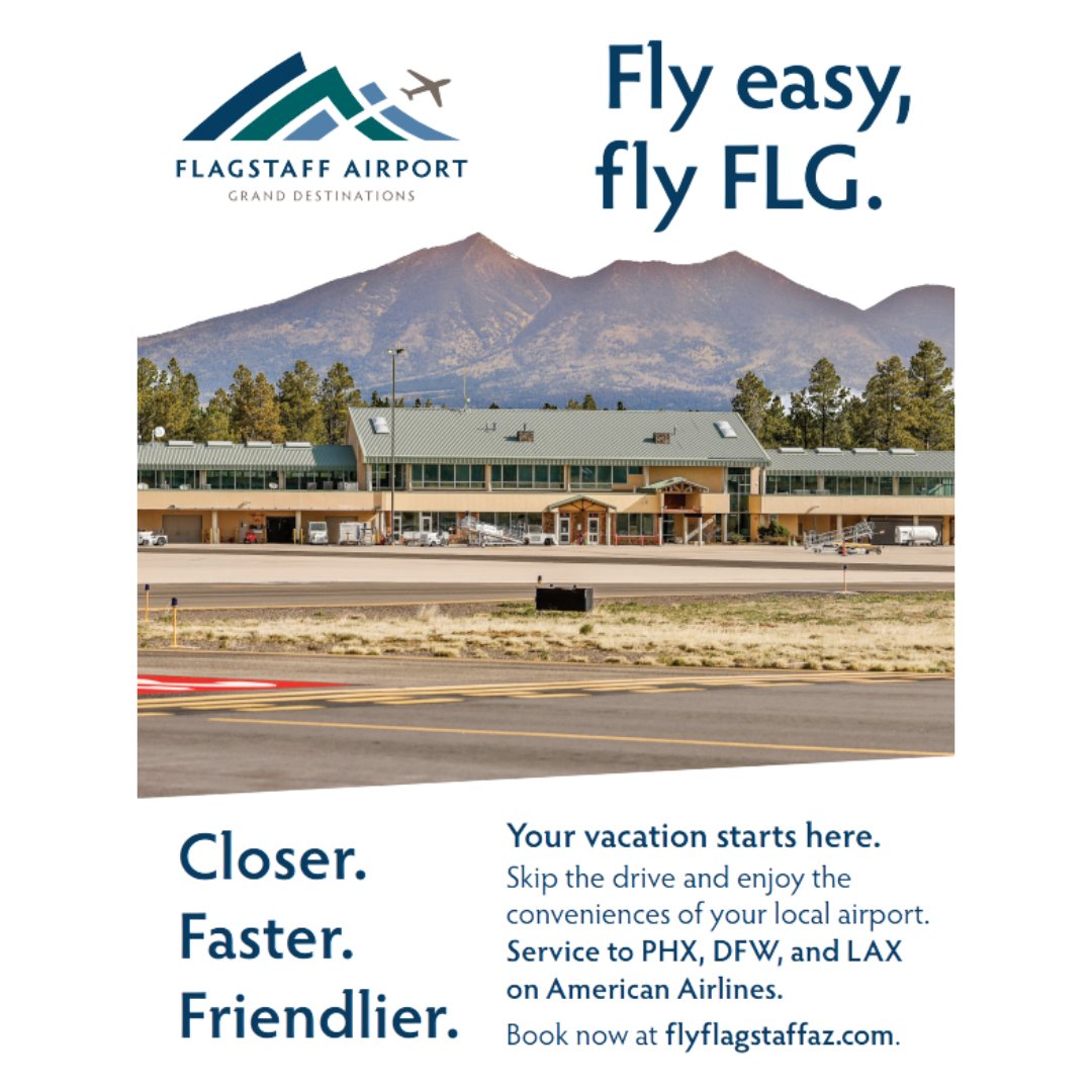 FlyFlagstaffAZ's tweet image. ✈️ Skip the long drive and start your vacation the easy way—right here at FLG! 🌟 Closer, faster, and friendlier with service to PHX, DFW, and LAX on American Airlines. Book now at flyflagstaffaz.com!