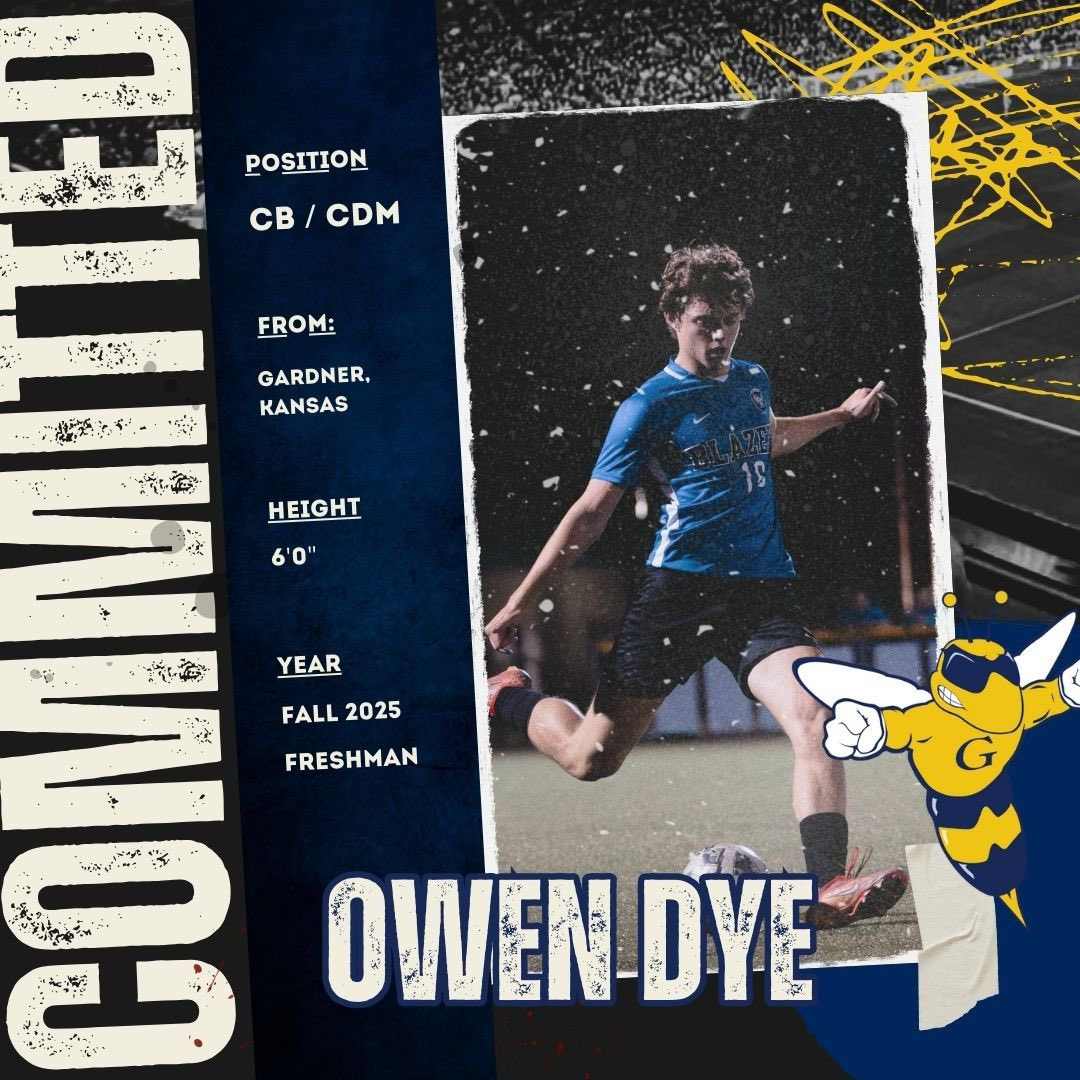 Graceland University is proud to welcome Owen Dye to the Yellowjackets men's soccer program! A smart center back and defensive center midfielder from Gardner-Edgerton High School in Gardner, Kansas, Owen brings a vast of defensive capacity and a strong competitive essence.