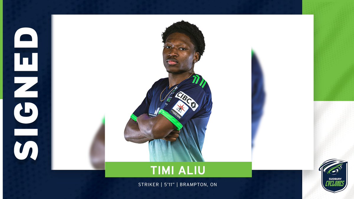 It’s officially Timi Time again ⌚️

Timi Aliu, our 2024 Northeast Division Golden Boot winner and Second Team All-Star, is back in Cyclones colours this summer. 🌀

Clock in for Timi Time with a Sudbury Cyclones Season Membership!
🎟️: sudburycyclones.ca
#SurgeAsOne