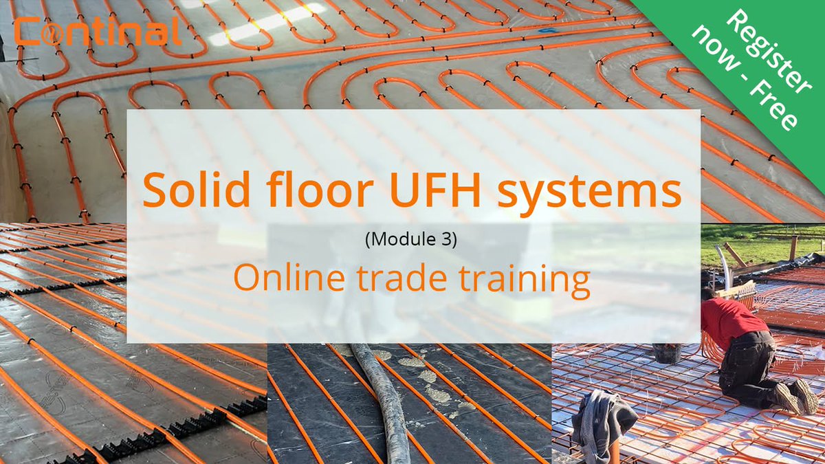 Free online trade training.

Traditional screed vs. liquid screed vs. dry screed boards. Deep thermal mass systems. Drying times and when you can safely lay a wood floor. Does snail pattern give any benefit? Installation tips.

Register here: continal.co.uk/tr1-module3