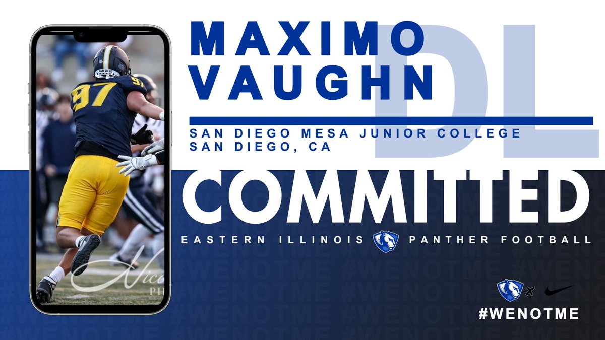 After 2 great years at SD mesa college I’m proud to announce that I will be continuing my career at <a href="/EIU_FB/">Eastern Illinois Football</a>. Thank you <a href="/FBCoachTaylor/">Carlif Taylor</a> for giving me the opportunity to play at the next level!
#Committed #JUCOPRODUCT <a href="/SDmesafootball/">OLYMPIANS</a> <a href="/BallCoachGW/">Gary Watkins Jr</a> <a href="/CoachStrobel/">Andrew Strobel</a> <a href="/CoachChevSD/">Coach Chevalier</a>