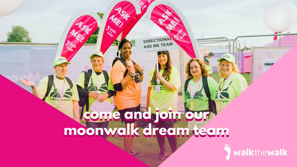 Are you a Team Player!? 👀 Are you ready to make a difference &amp; have a night to remember!? Come &amp; join us at the MoonWalk London as part of our incredible Volunteering Dream Team! 😍

walkthewalk.org/challenges/vol…

📅 When? Sat 17 - Sun 18 May 2025
📍 Where? Clapham Common, London