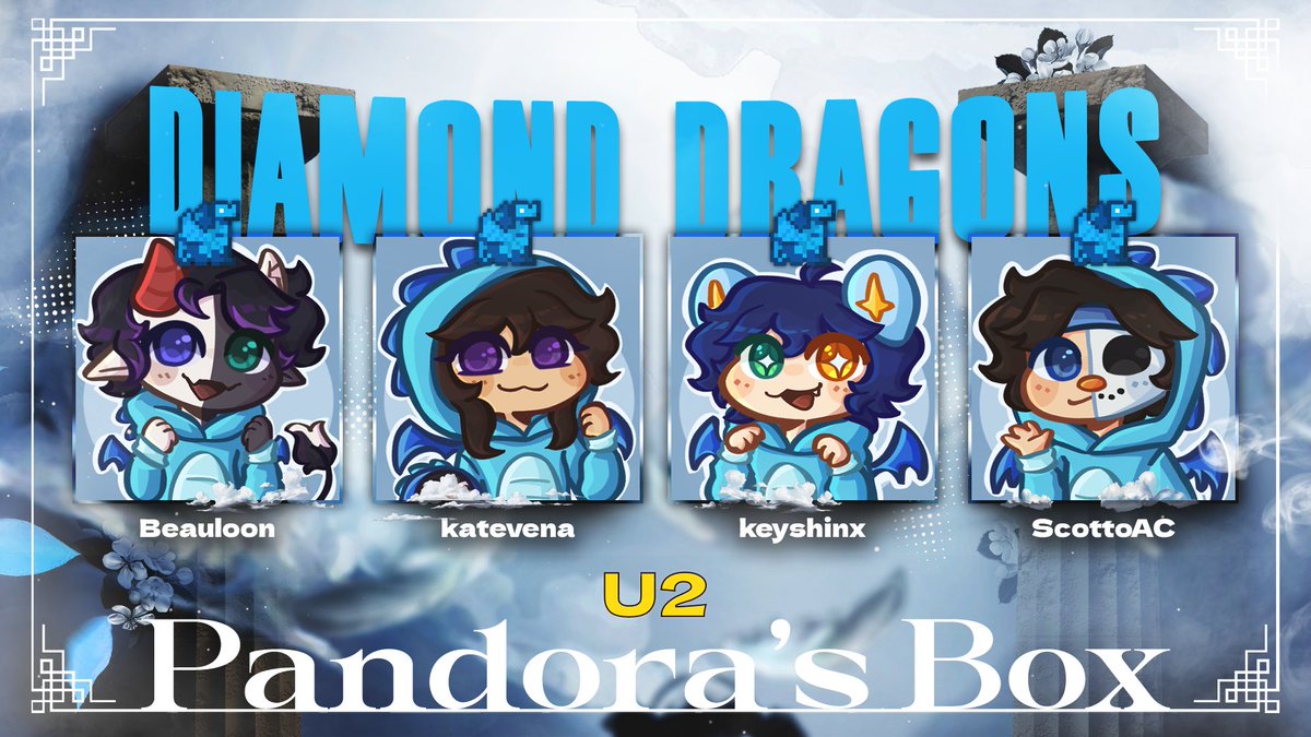 🐉Announcing the Diamond Dragons!🐉

<a href="/Beauloon_/">Beauloon 🌱</a> <a href="/katevenaLIVE/">katevena 🐧</a> <a href="/keyshinx/">Key</a> <a href="/scottoac/">Scotto</a> 

Watch them compete in Pandora's Box Unsealed 2 on April 13th at 2:30 PM EST!