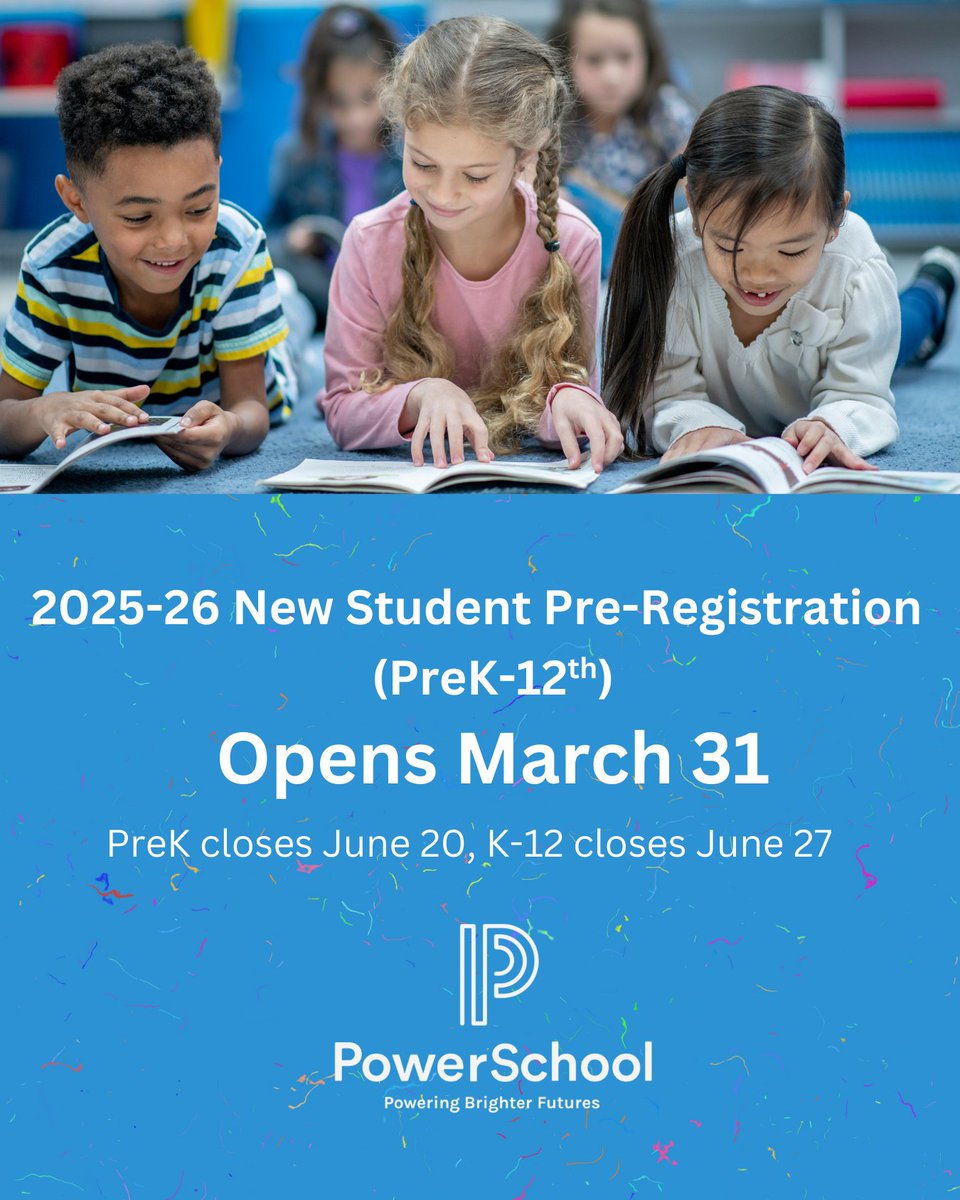 katyisd's tweet photo. Are you new to Katy ISD? 🏫✏️ Pre-Registration for 2025–26 opens March 31!
🔹 Pre-K closes June 20
🔹 K–12 closes June 27
Register early to secure your spot: https://t.co/QH1ljtuVKM
#KatyISD #NewStudentRegistration https://t.co/NCLJHdiEAv