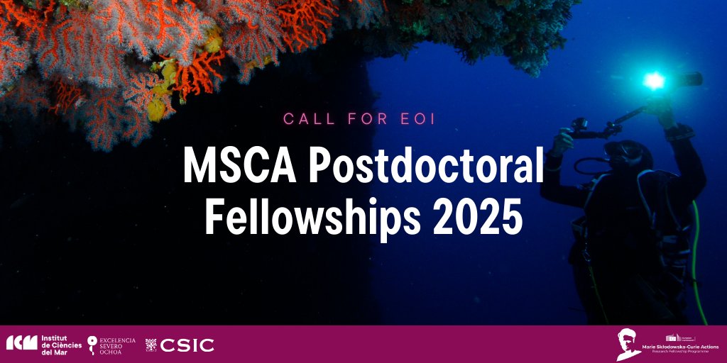 ⚪I OPEN CALL

🚨Exciting opportunity for postdocs at the ICM! 🌊 Are you interested in ocean sciences?

🗣️We launch a call for EoI for the next #MSCA Postdoctoral Fellowships Call <a href="/MSCActions/">Marie Skłodowska-Curie Actions</a>

⌛Deadline: 20 April 2025

+info👉 icm.csic.es/en/calls/call-…