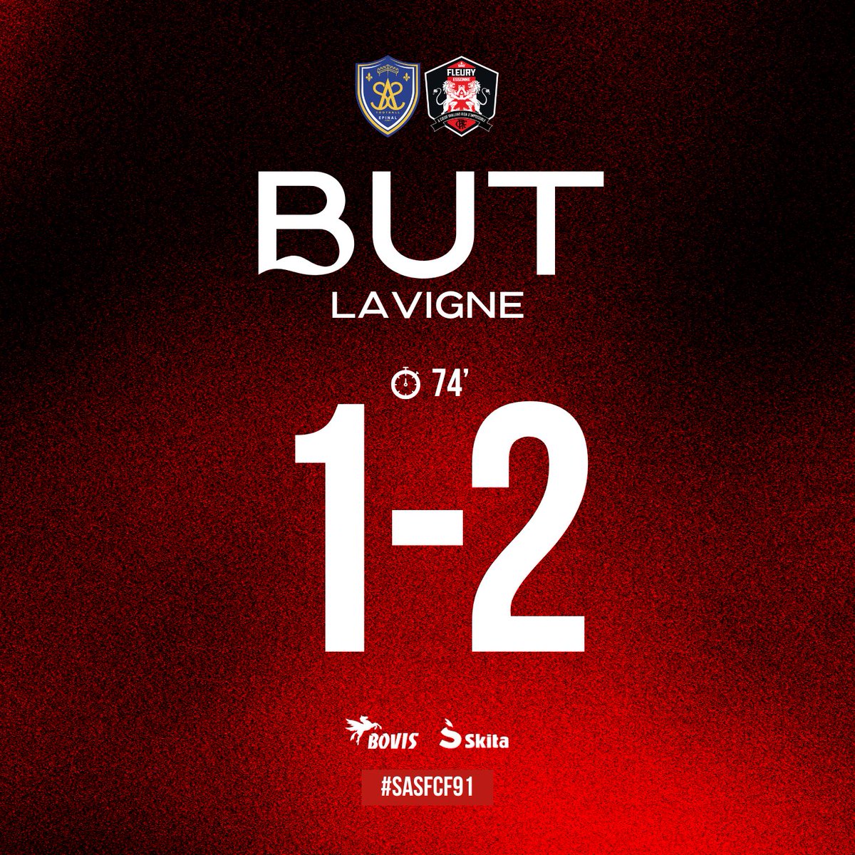 ⚽️ 𝗚𝗢𝗔𝗔𝗔𝗔𝗔𝗔𝗟 ! 

Valentin Lavigne pour reprendre l’avantage… ÇA C’EST BON !! 😍

📲 #SASFCF91 | 74’ 1️⃣-2️⃣